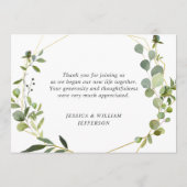 ユーカリモダンプテスジオメトリックフレーム サンキューカード (裏面)