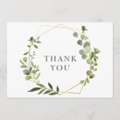 ユーカリモダンプテスジオメトリックフレーム サンキューカード (正面)