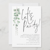 ユーカリモダンプトゥスはパーティーに年齢誕生日 招待状 (正面)