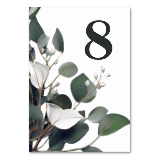 ユーカリモダンプトゥスウェディングレセプション テーブルナンバー (正面)