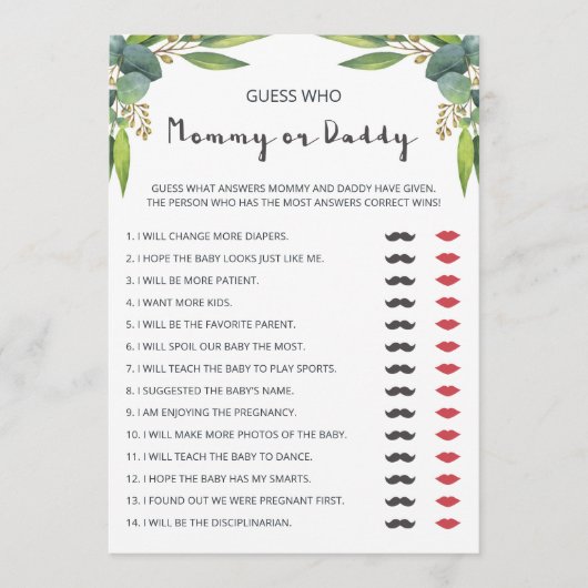 ユーカリモダンプトゥスカップルのシャワーママまたはパパ (正面)