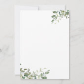 ユーカリモダンプトゥスグリーンブライダルシャワー 招待状 (裏面)