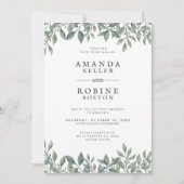 ユーカリモダンプトゥスグリーン結婚式招待状 招待状 (正面)