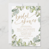 ユーカリモダンプトゥスセージグリーンブライダルシャワー 招待状 (正面)