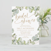 ユーカリモダンプトゥスセージグリーンブライダルシャワー 招待状 (スタンド正面)