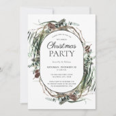 ユーカリモダンプトゥスダスティ冬クリスマスパーティー 招待状 (正面)