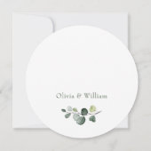 ユーカリモダンプトゥス写真ウェディング日付ボホを保存 招待状 (裏面)