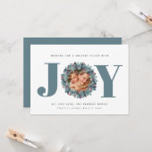 ユーカリモダンプトゥス写真タイポグラフィクリスマスカード カード (正面/裏面インサイチュ)