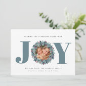 ユーカリモダンプトゥス写真タイポグラフィクリスマスカード カード (スタンド正面)