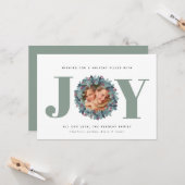 ユーカリモダンプトゥス写真タイポグラフィクリスマスカード カード (正面/裏面インサイチュ)