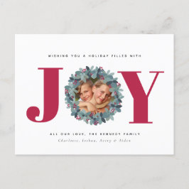 ユーカリモダンプトゥス写真タイポグラフィクリスマスカード ポストカード