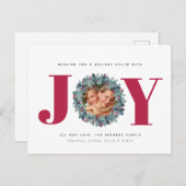 ユーカリモダンプトゥス写真タイポグラフィクリスマスカード ポストカード (正面/裏面)