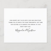 ユーカリモダンプトゥス写真ベビーサンキューカード (裏面)