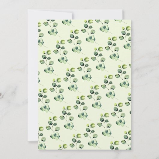 ユーカリモダンプトゥス森林の動物の森の友人 招待状 (裏面)