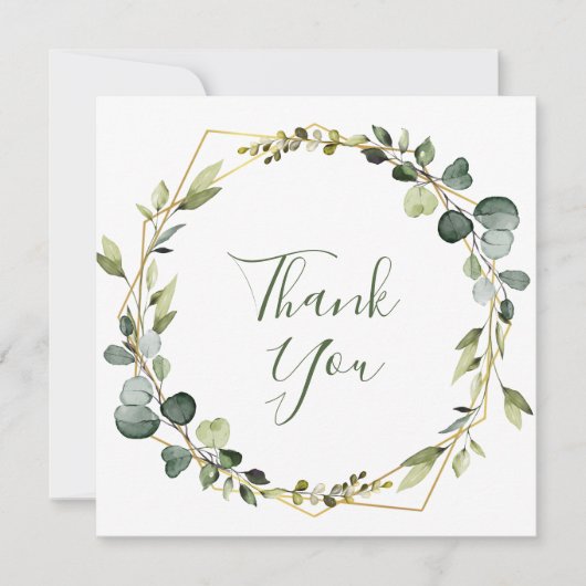 ユーカリモダンプトゥス水カラーリース サンキューカード (正面)