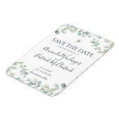 ユーカリモダンプトゥス結婚式の日付磁石を保存 マグネット (左側)