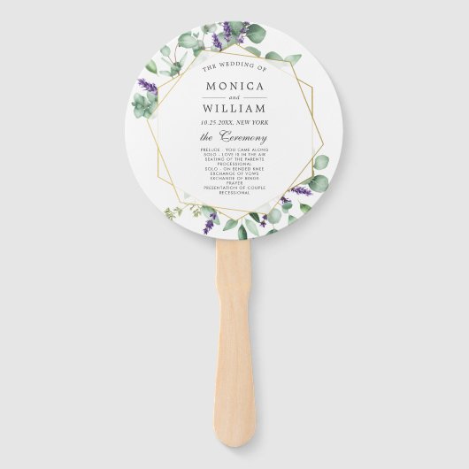 ユーカリモダンプトゥス葉結婚式 プログラム ハンドファン (正面)