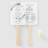 ユーカリモダンプトゥス葉結婚式 プログラム ハンドファン (正面&裏面)