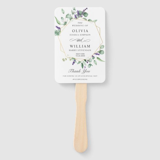 ユーカリモダンプトゥス葉結婚式 プログラム ハンドファン (正面)