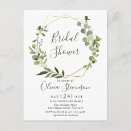 ユーカリモダンプリダルシャワー招待カード ポストカード