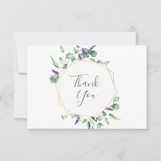 ユーカリモダンプ幾何学模様サンキューカード サンキューカード (正面)