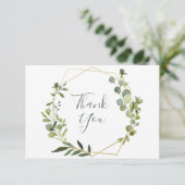 ユーカリモダンプ幾何学模様サンキューカード サンキューカード (スタンド正面)