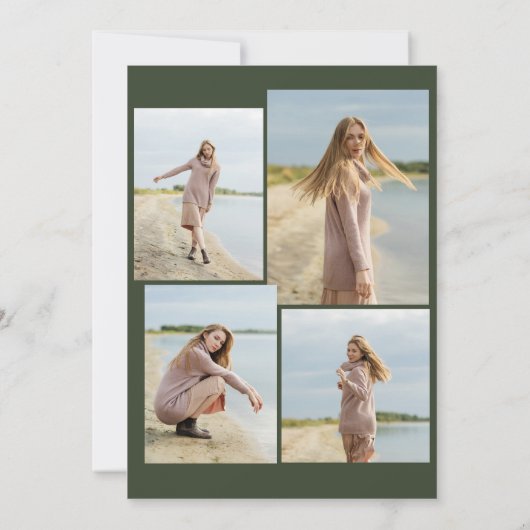 ユーカリモダンプ数々のト写真卒業 招待状 (裏面)