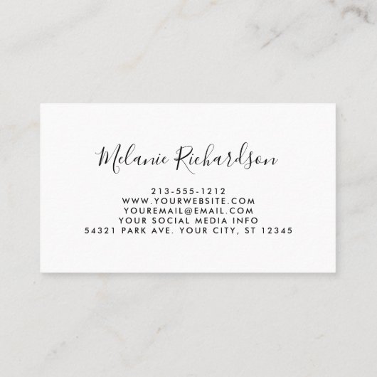 ユーカリモダンプ葉エレガント金ゴールド枠 名刺 (裏面)