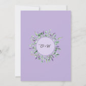 ユーカリモダンラベンダーリハーサルディナー 招待状 (裏面)