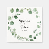 ユーカリモダンラ書結婚道の スタンダードカクテルナプキン (正面)