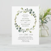 ユーカリモダンリースフレームリハーサルディナー 招待状 (スタンド正面)