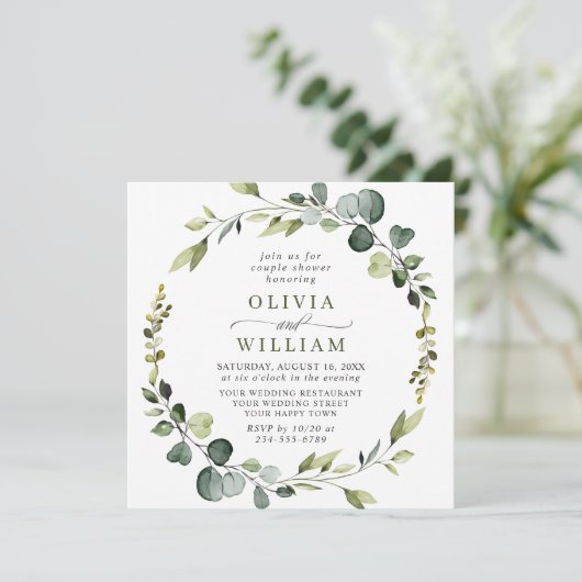 ユーカリモダンリース枠対シャワー 招待状 (スタンド正面)