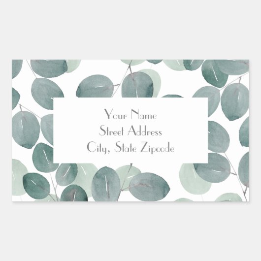 ユーカリモダンー2 長方形シール (正面)