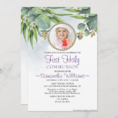 ユーカリモダン写真第1聖餐式 招待状 (正面/裏面)