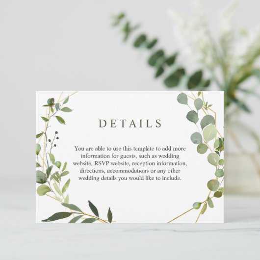 ユーカリモダン属幾何学模様の葉 エンクロージャーカード (スタンド正面)