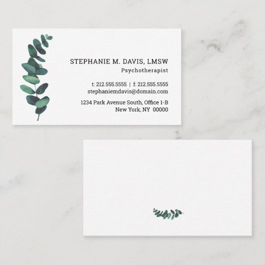 ユーカリモダン精神療法士の名刺 名刺 (正面/裏面)