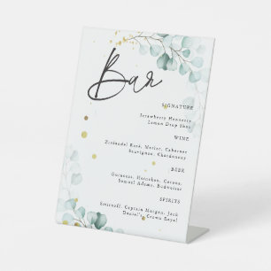 ユーカリモダン結婚のカクテルバー兆候 台座サイン