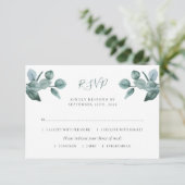 ユーカリモダン葉結婚葉 出欠カード (スタンド正面)