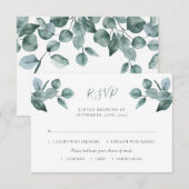 ユーカリモダン葉結婚葉 出欠カード (正面/裏面)