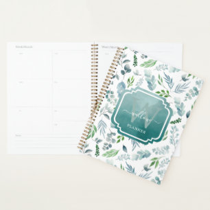 ユーカリモダン葉(Boho Monogram Greenery Eucalyptus) プランナー手帳