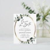 ユーカリモダン金ゴールド書の日付を保存 案内ポストカード (スタンド正面)