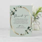 ユーカリモダン金ゴールド書道結婚聖人 サンキューカード (スタンド正面)