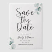 ユーカリユニークミニマエレガントリスト ベラム紙招待状 (正面)