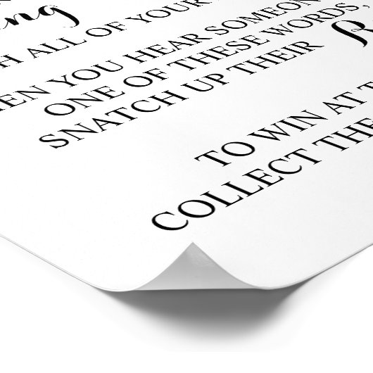 ユーカリリングや輪ゲームのサインにブライダルシャワーを入れる ポスター (角)