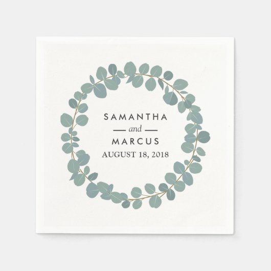 ユーカリリースグ結婚リーナプキンス スタンダードカクテルナプキン (正面)