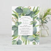 ユーカリリースフレームベビーシャワー招待状 招待状 (スタンド正面)