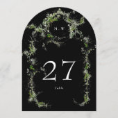 ユーカリリースブラックモノグラムアルチテーブル番号 招待状 (正面)