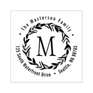 ユーカリリースモノグラムファミリー差出人住所 ラバースタンプ