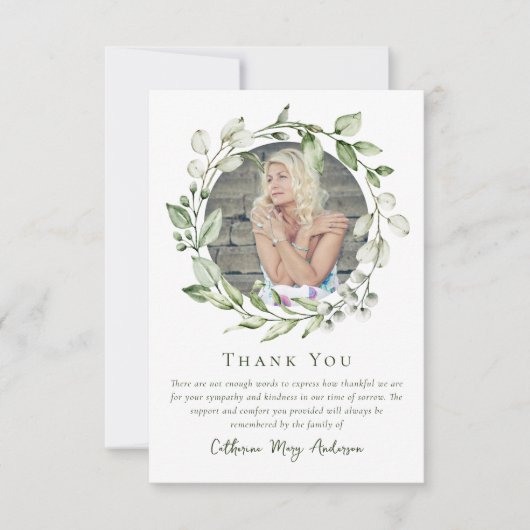 ユーカリリース写真悔やみや弔慰葬儀 サンキューカード (正面)