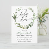 ユーカリリース男女兼用のベビーシャワー 招待状 (スタンド正面)